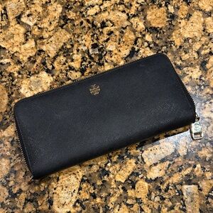 Tory Burch Black Saffiano Leather Wallet